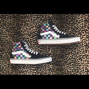 Rainbow Iridescent High Top Old Skool Vans Shoes